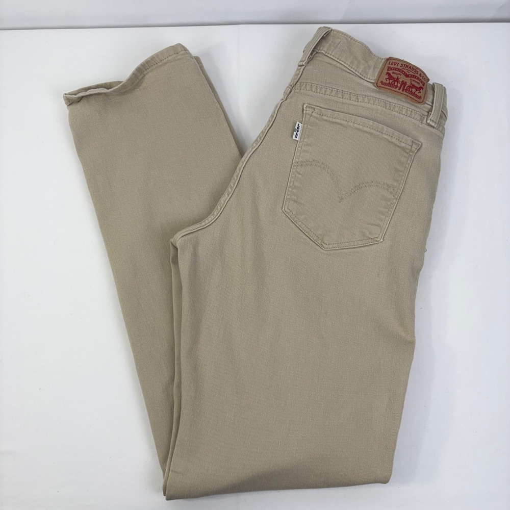 Levis Womens 314 Shaping Straight Jeans Khaki Stretch Denim 30 (30x30.5)